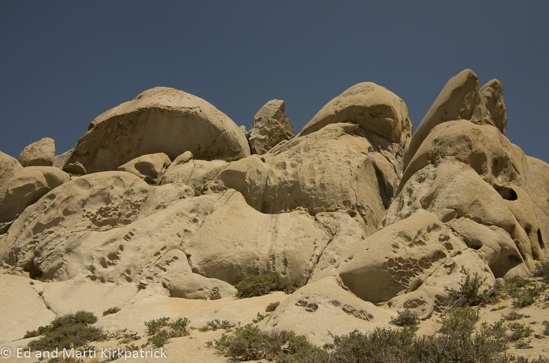 At the Buttermilks. Note the eroded pattens in the rock.